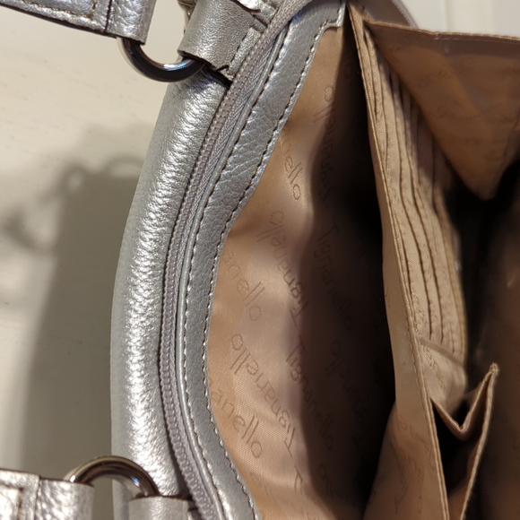Tignanello Silver Leather Crossbody Purse - Picture 5 of 9
